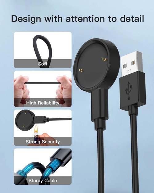 (2 Pack) Charger Cable for Amazfit Active 2/Amazfit Active 2 Square,Replacement Magnetic Charging Cable for Amazfit Active 2 Square/Amazfit Active 2, Magnetic Fast Charging,3.3ft