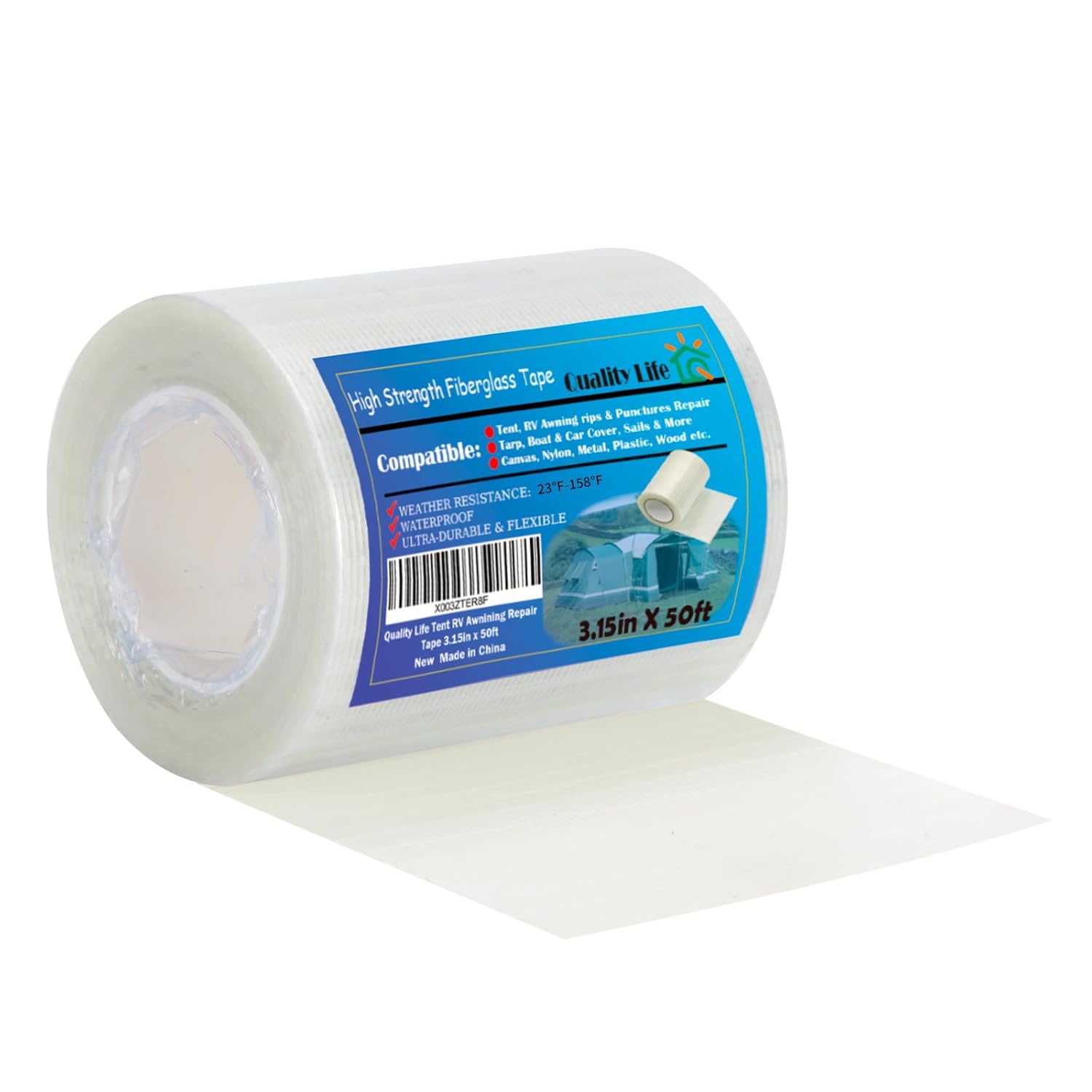 Regine Switzerland 50ft RV Awning Repair Tape - Waterproof & Durable for Tents, Tarps, and Covers | 3.15in Width
