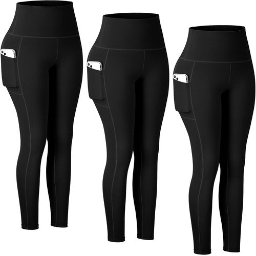 Bluemaple Leggings with Pockets for Women-High Waist Soft Yoga Pants,Tummy Control Workout Running Yoga Leggings for Women