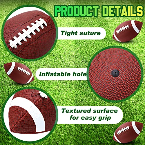 Jerify Size 9 Brown White Composite Leather Footballs 12 Pack with Pump