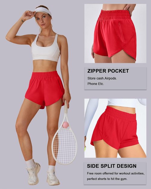 BMJL Women's Running Shorts - High Waisted Elastic Design with Pockets | 2.5" Quick Dry Athletic Shorts