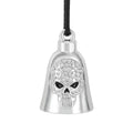 RiderVibe Motorcycle Bells for Biker Good Luck Riding Bells Guardian Biker Bells with Lanyard and CZ (Skull, 1)