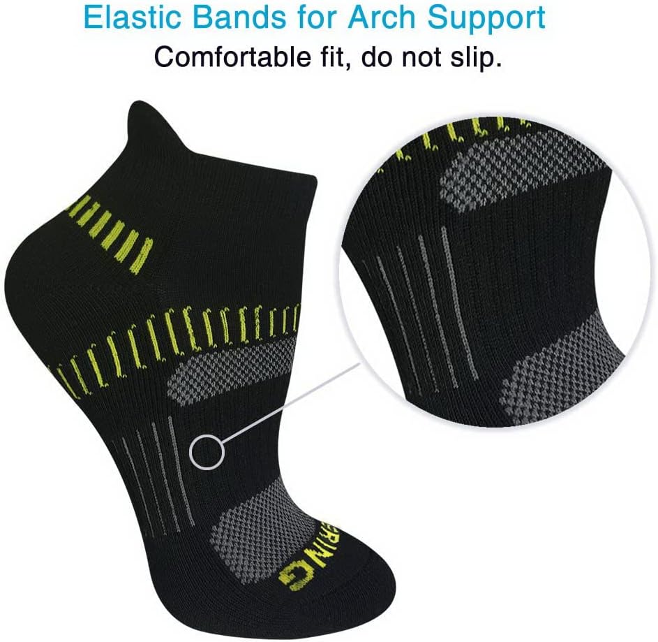 BERING Women's Cushioned Ankle Running Socks - 6 Pairs for Ultimate Comfort and Performance