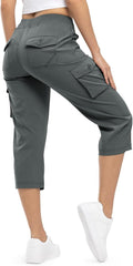 TBMPOY Women's Cargo Capris - Lightweight Quick-Dry Hiking Pants with 6 Pockets | Casual Outdoor Shorts
