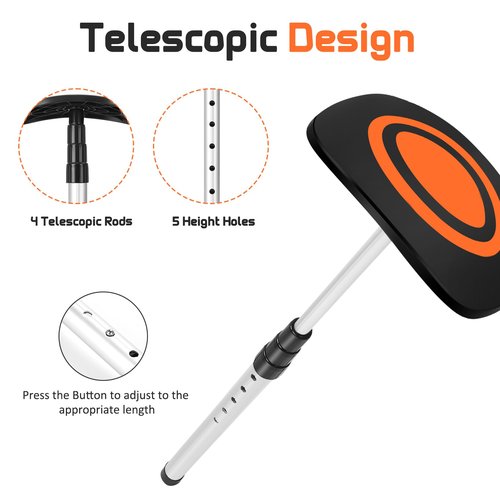 Micnaron Golf Travel Bag Support Pole, Sturdy Aluminum Pole with Adjustable Height, Golf Club Travel Protection Kit, Golf Bag Accessory to Prevent Collapse and Protect Golf Clubs (Orange)