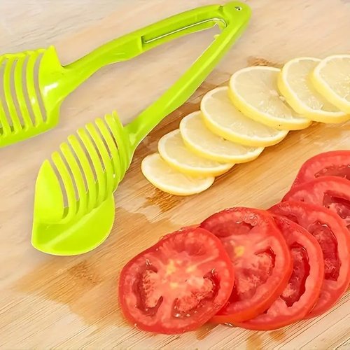 Lemon Tomato Food Tongs - Manual Fruit & Vegetable Cutting Tool | Handy Kitchen Gadget