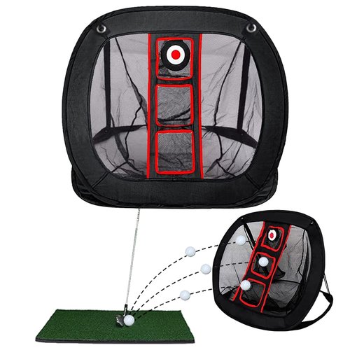 Sailling golf Chipping net | Pop Up Golf Chipping Net | Indoor/Outdoor Golf Hitting net for Accuracy and Swing Practice (Golf Chipping net-Black+Red)