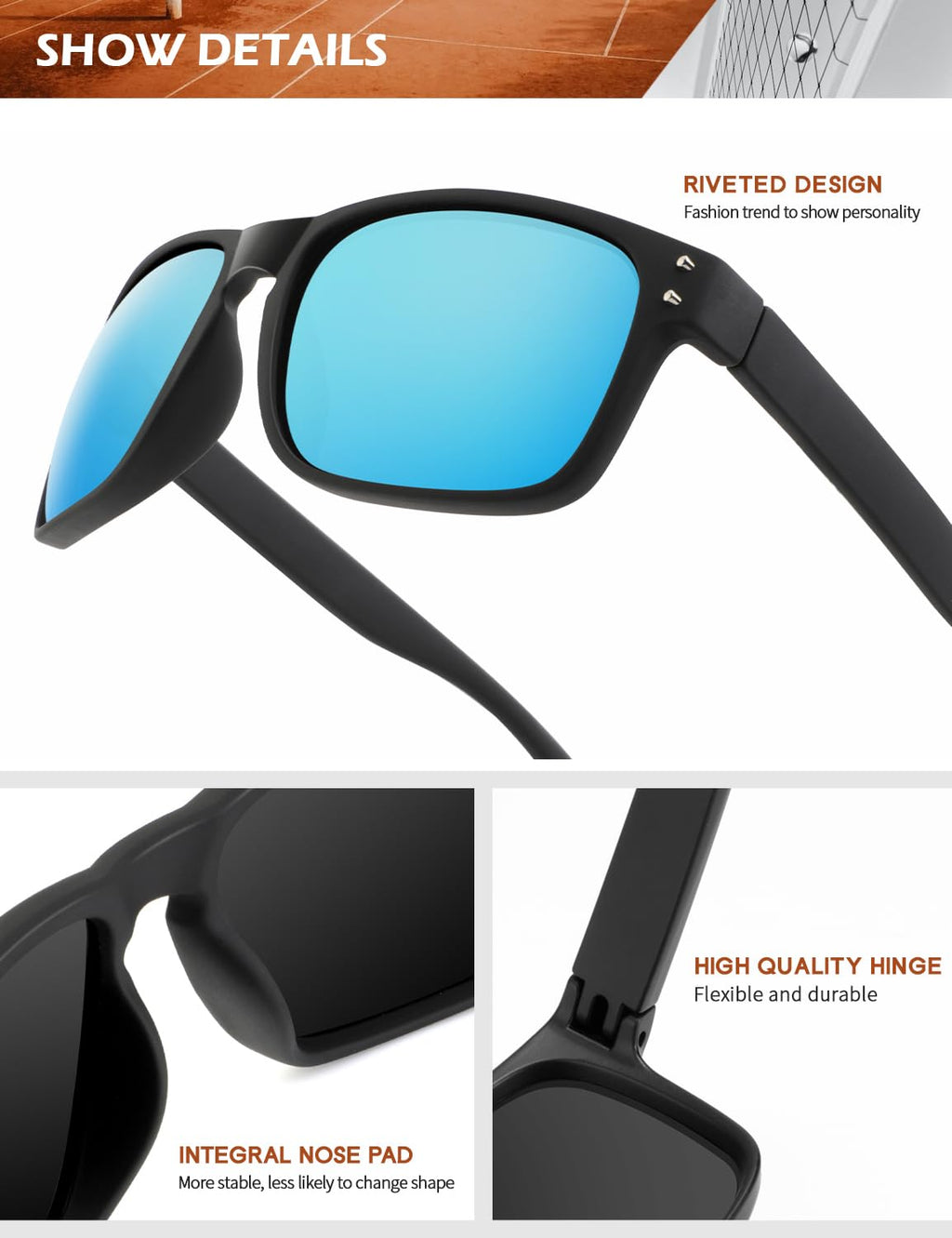 KALIYADI Polarized Sunglasses for Men Women, Mens Sunglasses Polarized UV Protection, Vintage Sun Glasses for Fishing Running Driving (3 pack)