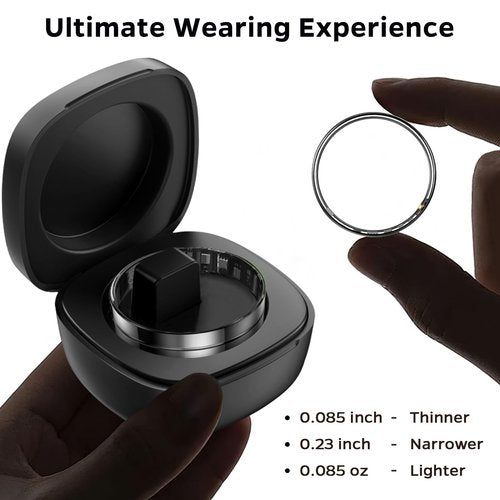 Emerhome Ultra-Thin Smart Ring for Women Men,Sleep Tracker Ring with Heart Rate, Waterproof Fitness Ring for Activity Monitoring/Steps/Calories,No Subscription Fee,for iSO & Android (Glod,11#)