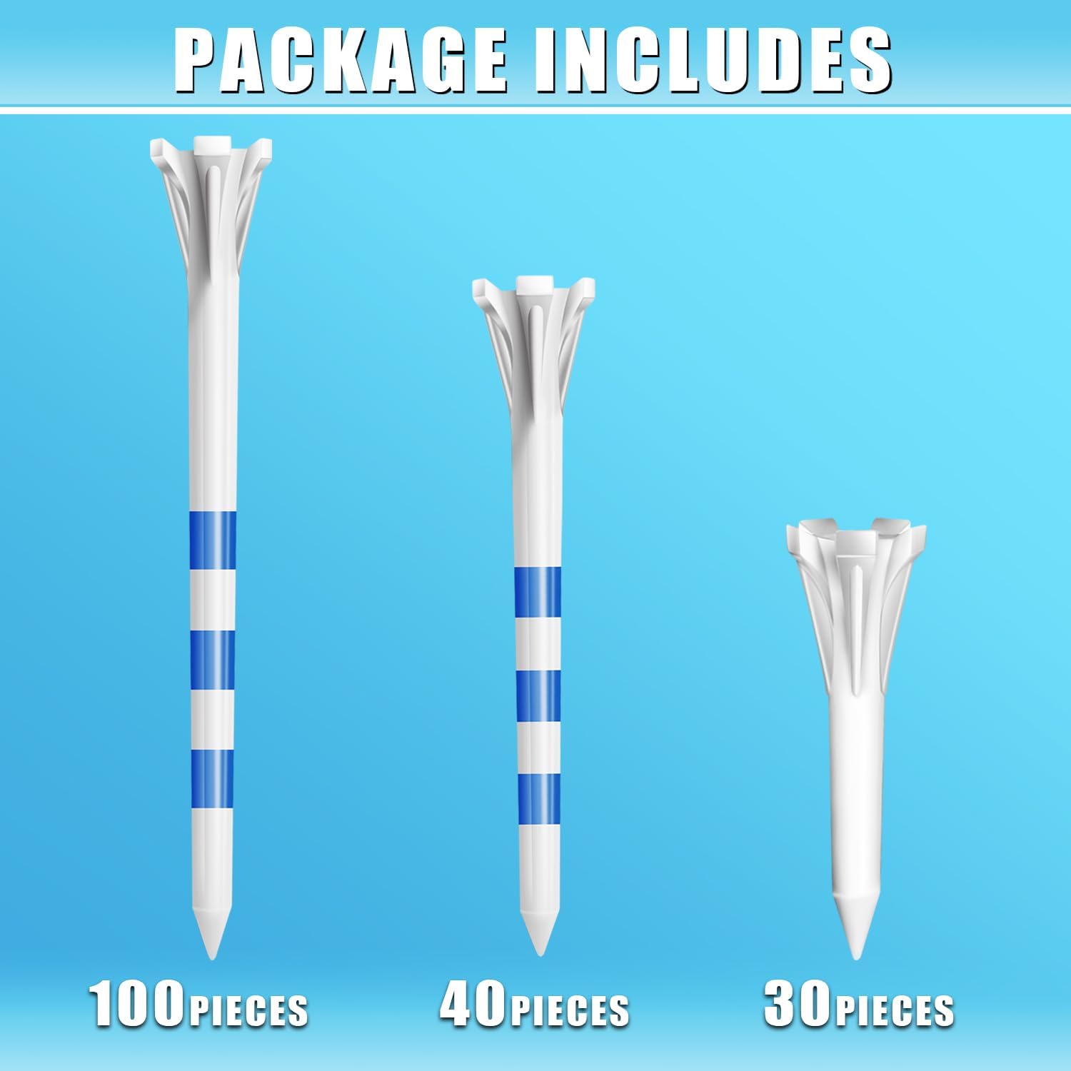 , 40 Pcs 2-3/4", 30 Pcs 1-1/2