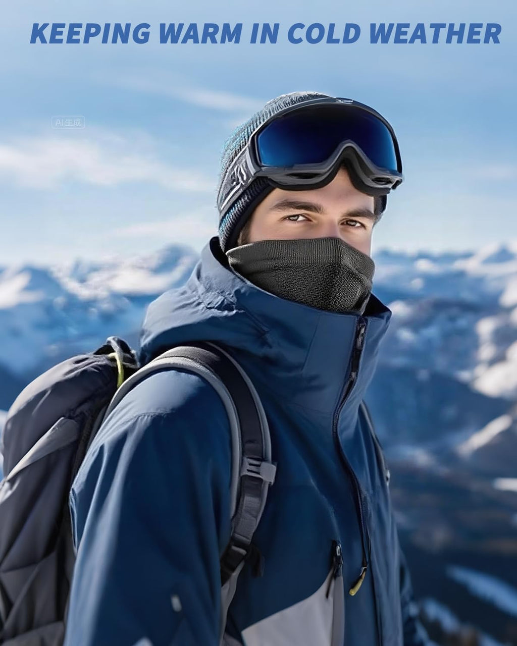 Skiennix Winter Neck Gaiter | Windproof Face Cover Scarf for Men & Women - Cold Weather Sports