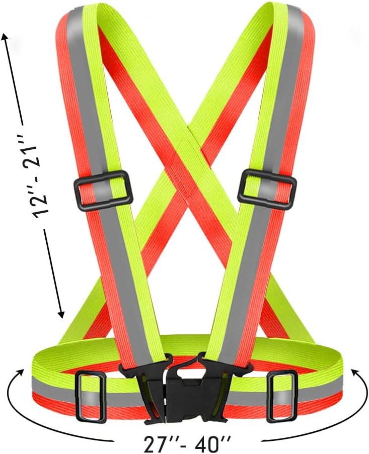 Skiennix High Visibility Reflective Vest - Adjustable Safety Gear for Running, Walking & Cycling