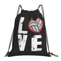 AIMASTZ Love Volleyball Unisex Drawstring Backpack Bag Sport Gym Travel Swim Sackpack