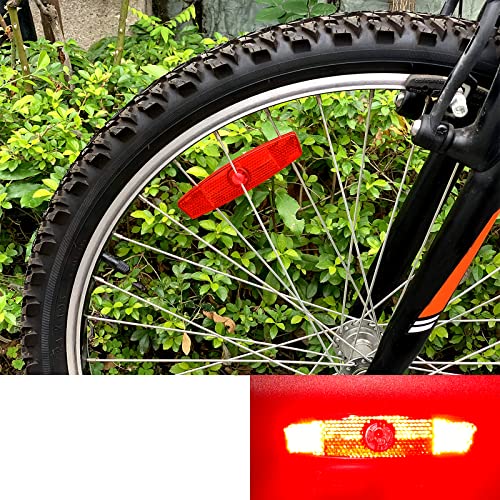 WELNENT Bicycle Wheel Reflectors JIS/BS/AS/CPSC 2pcs Warning MTB Road (Red)