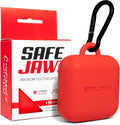 SAFEJAWZ Mouthguard Case - Premium Durable Silicone Design with Carabiner Clip | Red, One Size