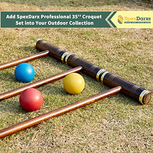 SpexDarxs 35-Inch 6-Player Croquet Set with Wooden Handles - Archaize Color