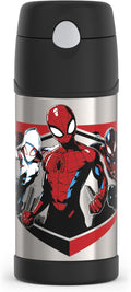 THERMOS FUNTAINER Water Bottle - 12 Ounce Stainless Steel Vacuum Insulated Kids Bottle | Spiderman Design