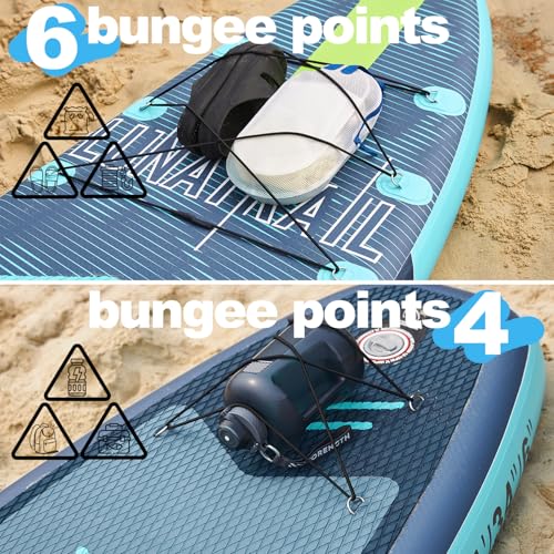 LunaTrail 11' x 34" Extra Wide Inflatable Stand Up Paddle Board Kit Gray Blue