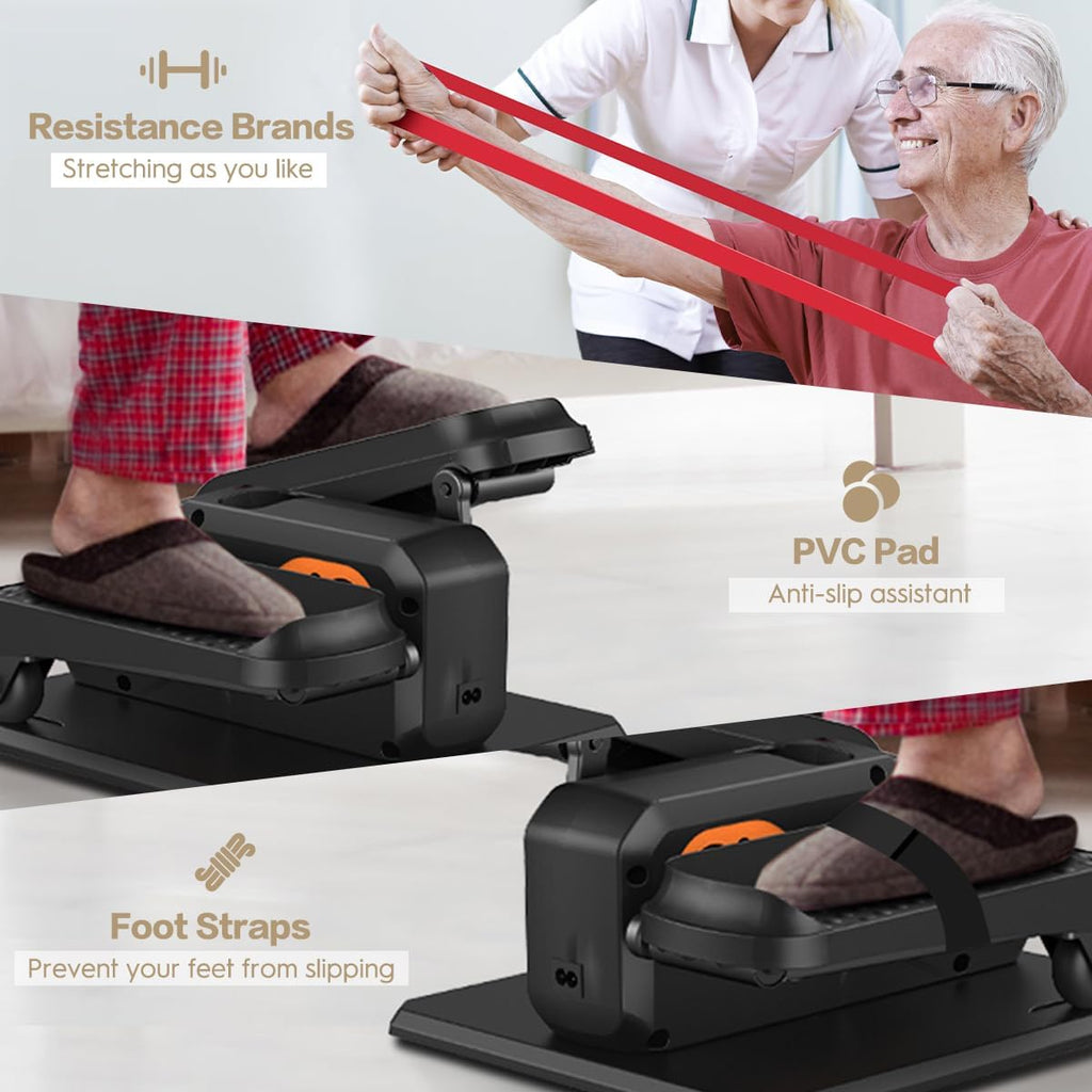 Under Desk Elliptical Machine by As Seen on TV - Quiet, Portable Exerciser with 15 Speeds & Remote Control