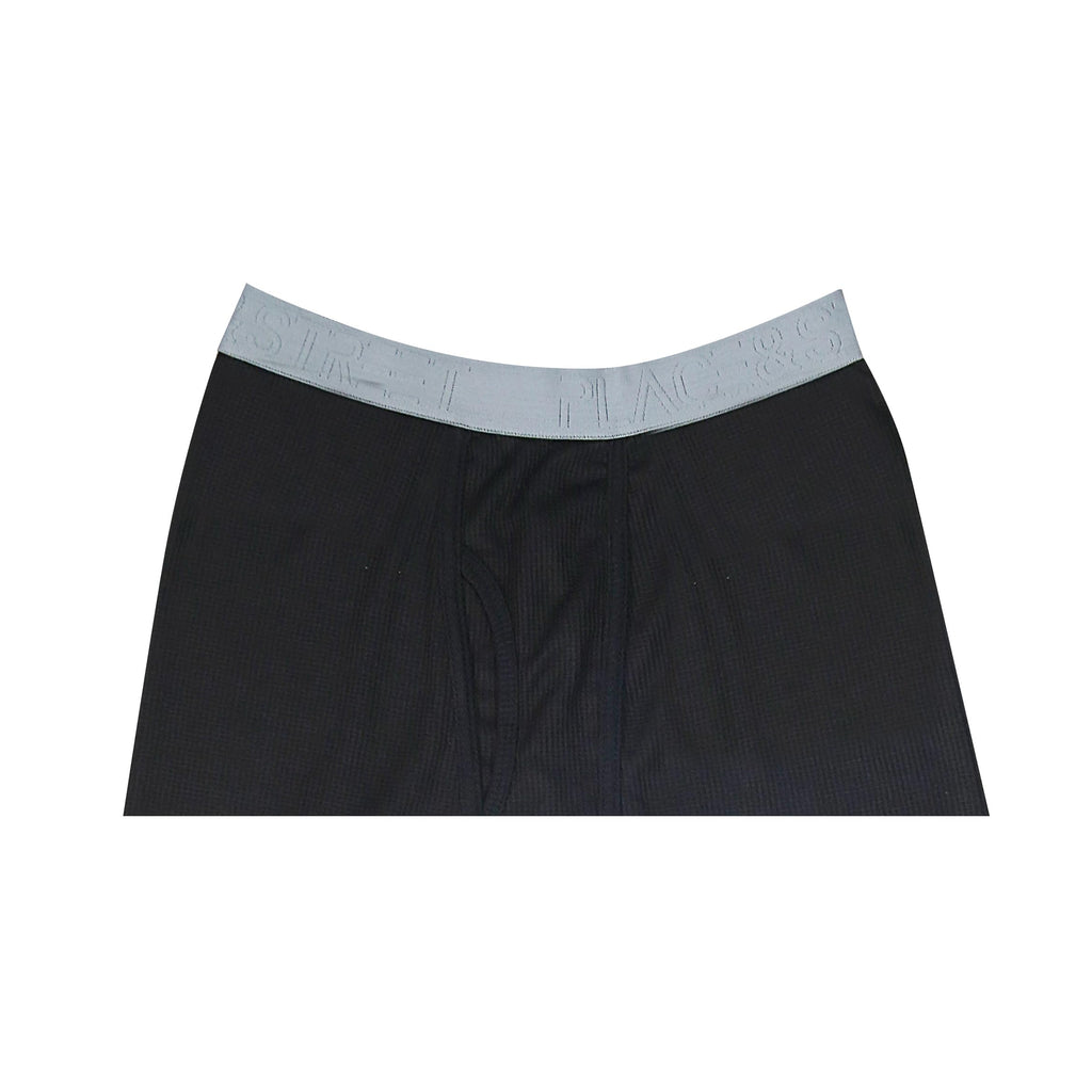 Thermal Underwear Pants For Men Long Johns Cotton Blend Base Layer Waffle Knit Bottoms Classic Cold Weather Black