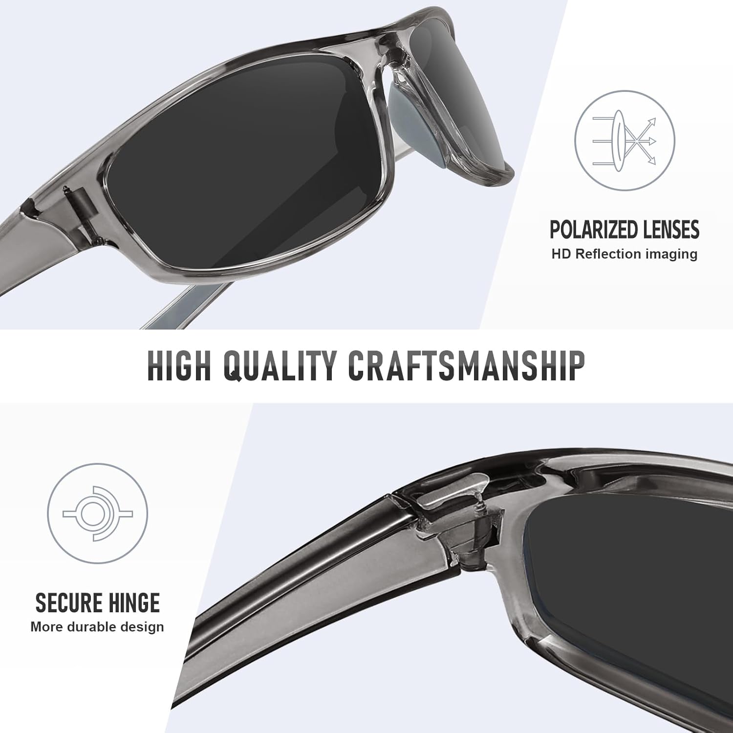 Skiennix Sports Polarized Sunglasses - UV Protection Wrap Around Design for Fishing, Cycling & Driving