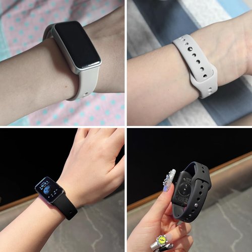 Z.DuDuZAZA Super Soft Bands Compatible for Huawei Band 8 9 10 Straps Replacement Perfectly for Huawei Band8/9/10 Wristband Change with Metal Connecting Adapters (black,starlight,pink)