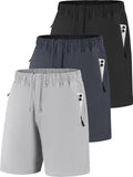 Skiennix Men's Gym Workout Shorts - 7 Inch Inseam Quick-Dry Athletic Shorts with Zipper Pockets