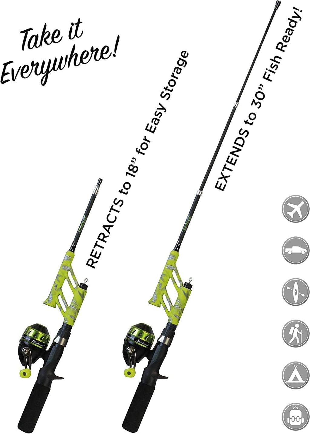 Steinhauser Telescopic Fishing Rod & Spincast Reel Combo - Ultralight, Tangle-Free Micro Series for All Ages