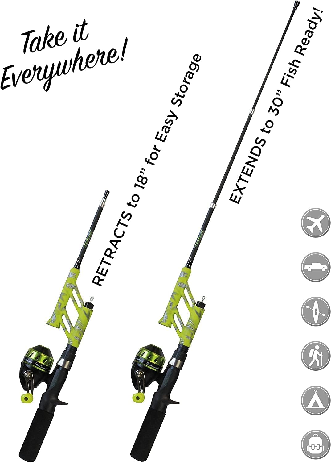 Steinhauser Telescopic Fishing Rod & Spincast Reel Combo - Ultralight, Tangle-Free Micro Series for All Ages