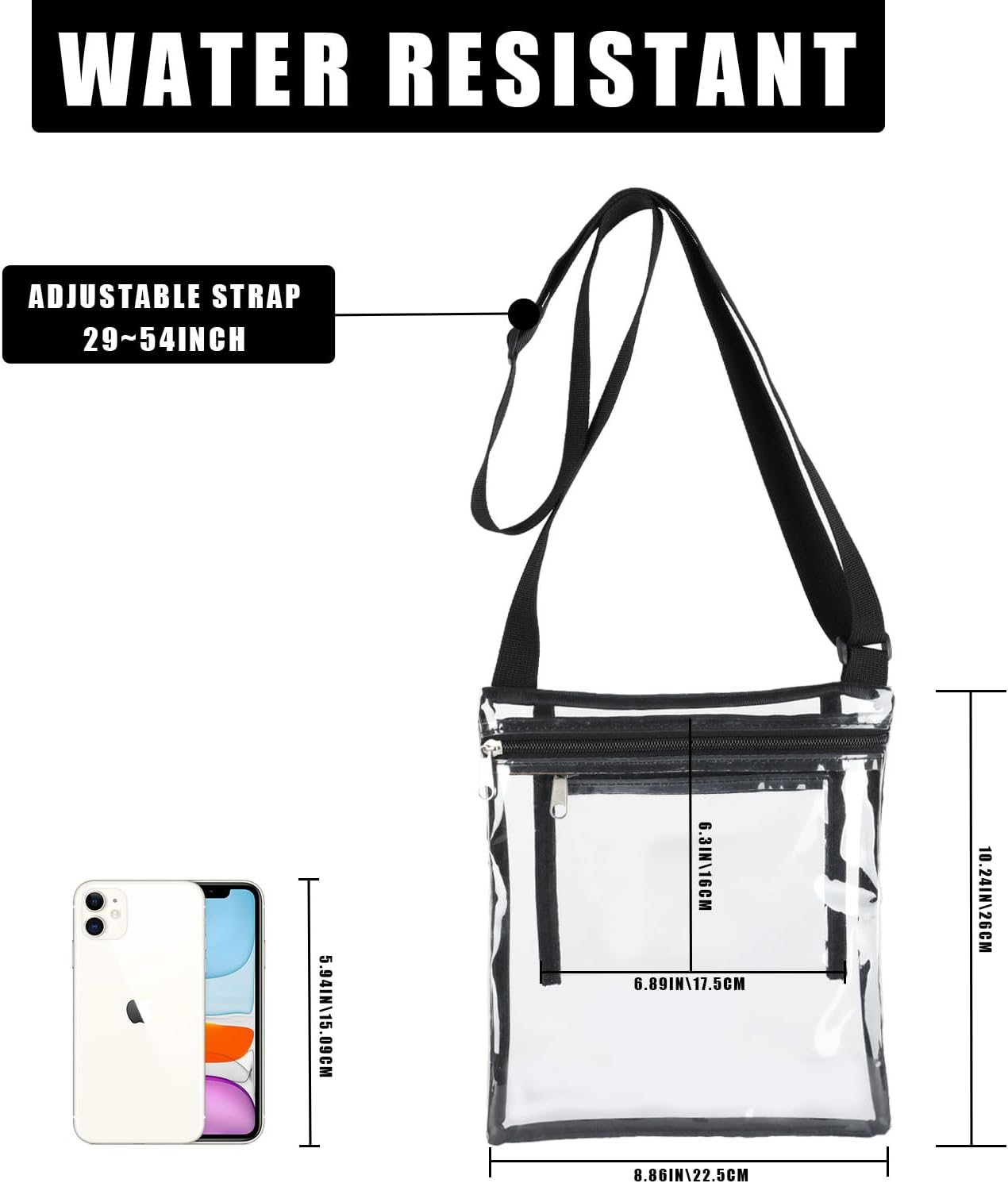 Skiennix Clear Stadium Bag - Durable Transparent Tote for Women | Perfect for Events