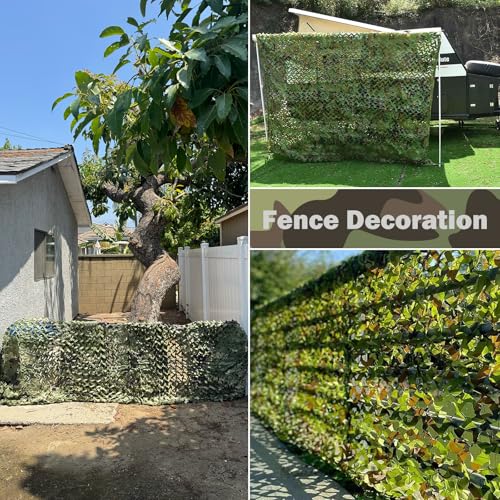 Yeacool Woodland Camo Netting 19.7ft x 19.7ft Bulk Camouflage Net for Hunting & Camping