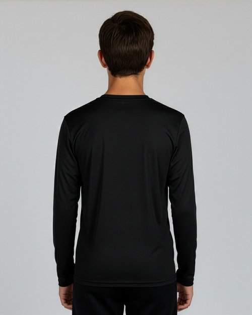Real Essentials 4 Pack: Boys' Mesh Long Sleeve Athletic T-Shirt - Kids Teens Youth Active Tees Running Tops- Set 3,L, 12-14