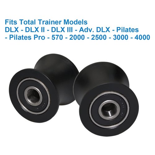 FRECCU Total Gym Replacement Set of 4 Wheels/Rollers Compatible with Models DLX, DLX II, DLX III, Adv DLX, Pilates, Pilates Pro 2500, 3000, 4000，570, 2000 （Black）