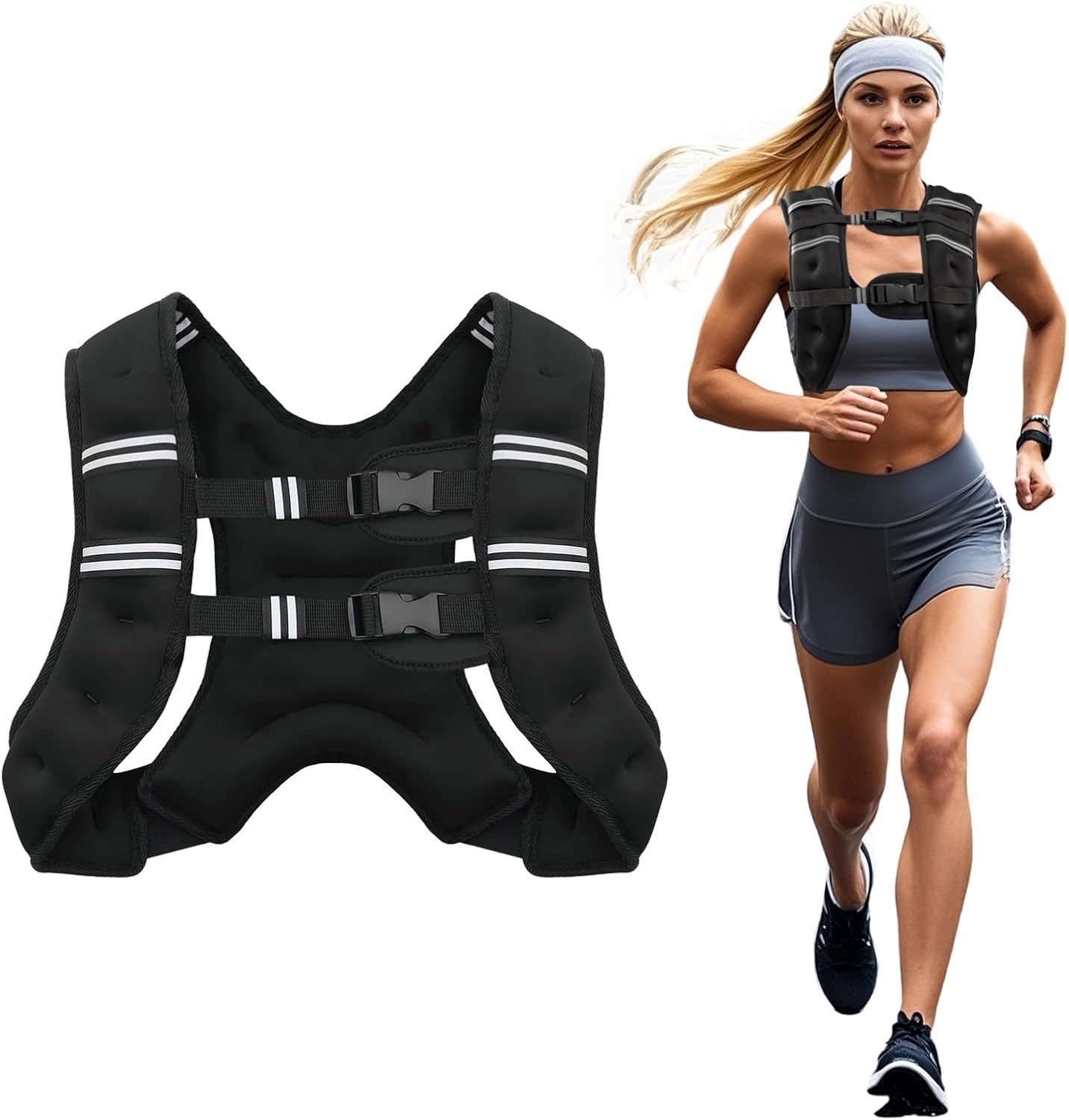 Poudee Weighted Vest - Adjustable Weight Vest for Men & Women | 6lb to 30lb Options for Strength Training & Running