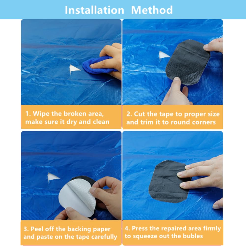 Skiennix RV Awning Repair Tape - Heavy Duty Waterproof Patch for Tents, Canopies & Covers | Black 3" x 24.6'