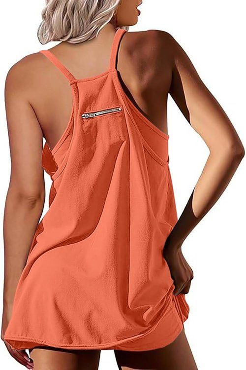 Ebifin Women's Mini Tennis Dress - Casual Sleeveless Workout Dress with Shorts | Summer Style