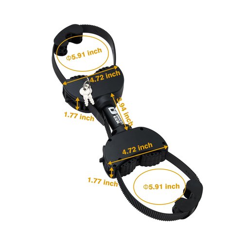 Double-Ended Adjustable Lockable Ratchet Strap Frame Holder with Soft Rubber Padding and Keys for E-Bikes and Bicycles