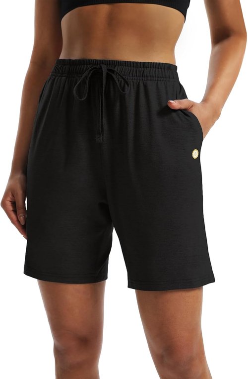 LUCKYCATCUS Women's Bermuda Shorts - Comfortable Jersey Workout Shorts with Pockets | Athletic Fit