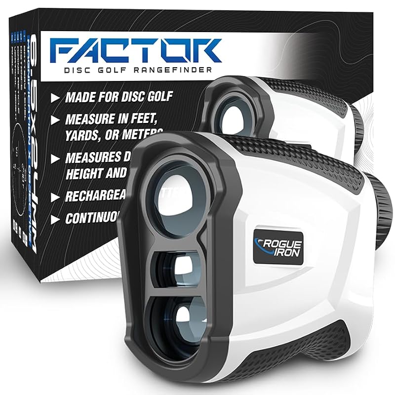 Rogue Iron Disc Golf Rangefinder - Rechargeable, Measures in Feet & Yards