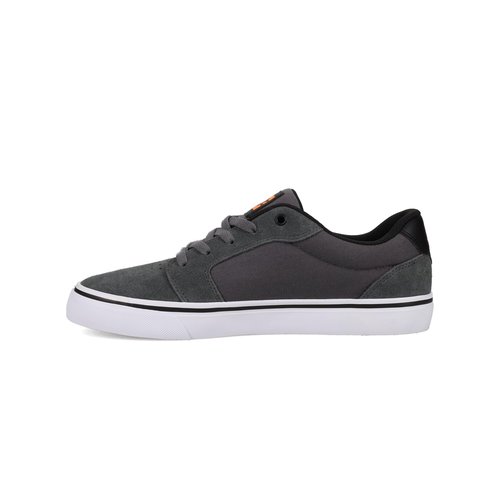 DC Men's Anvil Casual Skate Sneaker, Grey/Black/Orange, 7.5