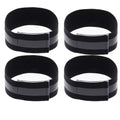 Boxonly 4PCS Reflective Wrist Strap 4x1.5cm Running Safety Gear Reflective Wristbands High Visibility Bike Ankle Bands Reflector Armband Self-Adhesive Reflective Bands for Walking,Night Sports Black