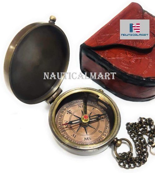 NauticalMart Brass Compass with Case – “So You Can Always Find Your Way Back Home” Engraved Gift for Boyfriend, Husband & Son | Collectible Gift, Perfect for Christmas & Holiday Gifting