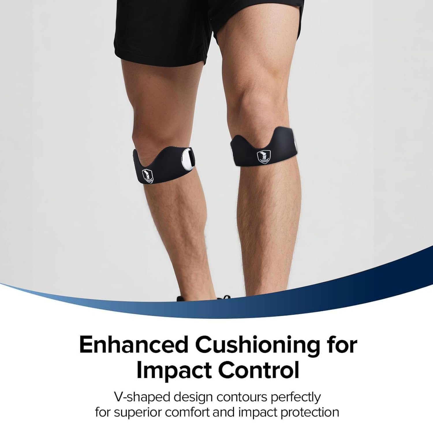Regine Switzerland Patellar Tendon Support Strap - 2 Pack for Enhanced Knee Stability | Black