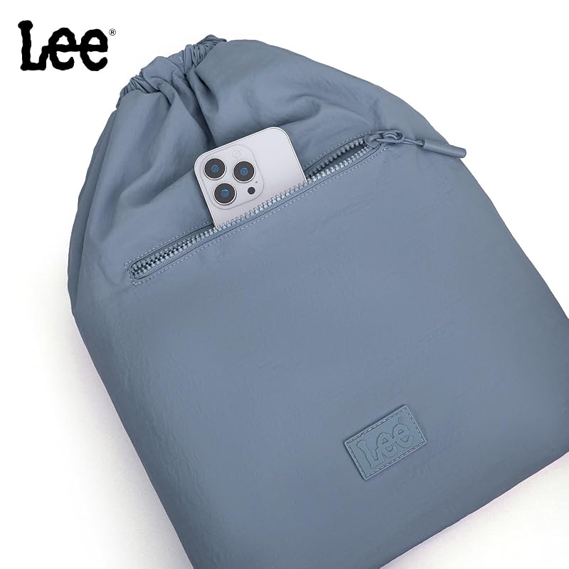 Lightweight Drawstring Backpack Bag with Front Pocket - Water-Resistant Gym & Beach Sackpack, Jean Variation