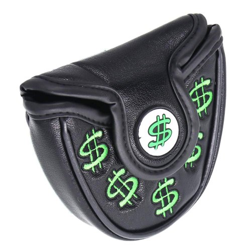 HISTAR Cash Money Mallet Putter Cover Headcover for Scotty Cameron Odyssey 2ball (Black + Green)