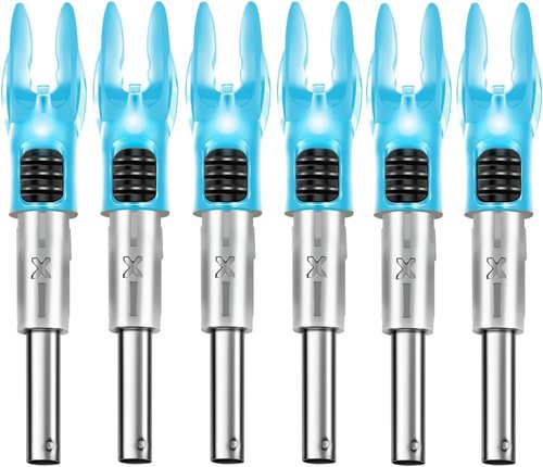 DEEPOWER Lighted Archery Nocks - 6 Pack for .204 Diameter Arrows with ON/OFF Switch
