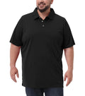 Men's Big & Tall Polo Shirt UPF 50+ Quick Dry Golf Shirt – Black, 6X-Large