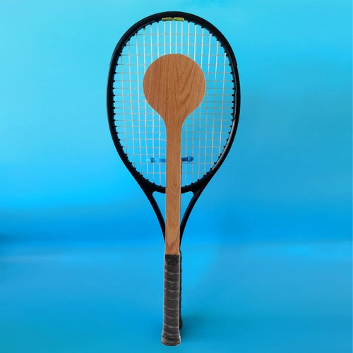 Cryfokt Wooden Tennis Spoon Sticking Practice Tennis Racket Accurately Tennis Pointer Improve with Storage Bag for Sports Swing Practice Training Aid(60cm)