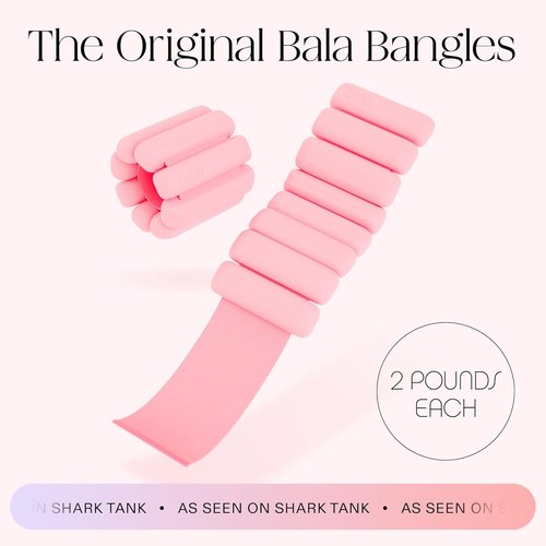 Bala Bangles Adjustable Wrist & Ankle Weights - Soft Silicone Bands for Pilates, Yoga & Home Workouts