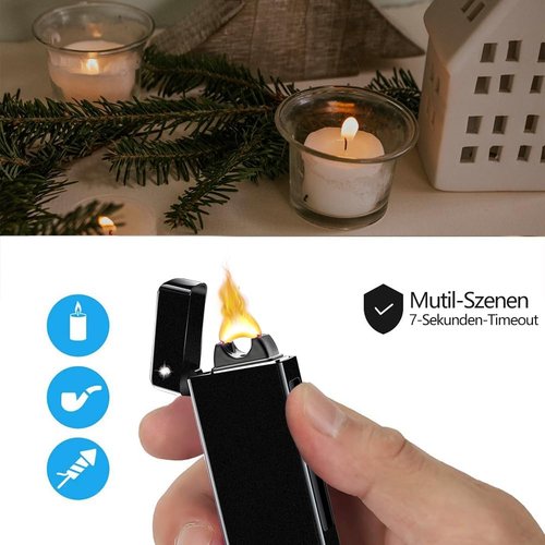 GADATOP Arc Plasma Flame Lighter - USB Rechargeable Windproof Electric Lighter | Matte Black Finish